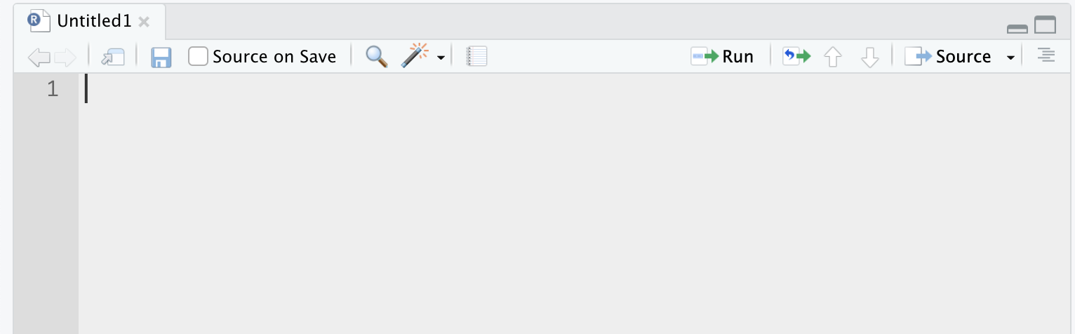 Imagen de un script vacío.